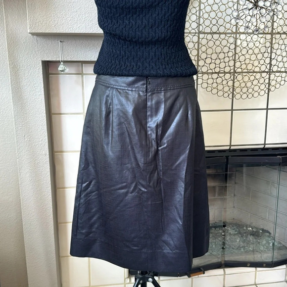 Tory Burch size 6 black shimmer skirt midi pleated flattering - Picture 11 of 13
